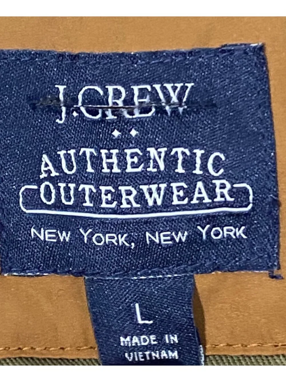 J.Crew Mens Quilted Tan walking Vest Zip Front & Pockets Lightweight Outerwear L
